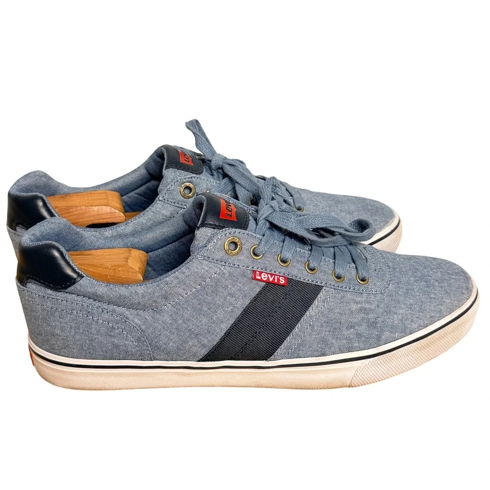 Levi's Denim Casual Shoes Sneakers Men's 10.5‎ Blue Chambray Lace Up